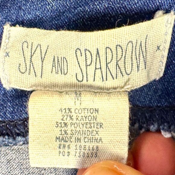 Sky and Sparrow Denim Mini Skirt Sz M - Picture 9 of 9